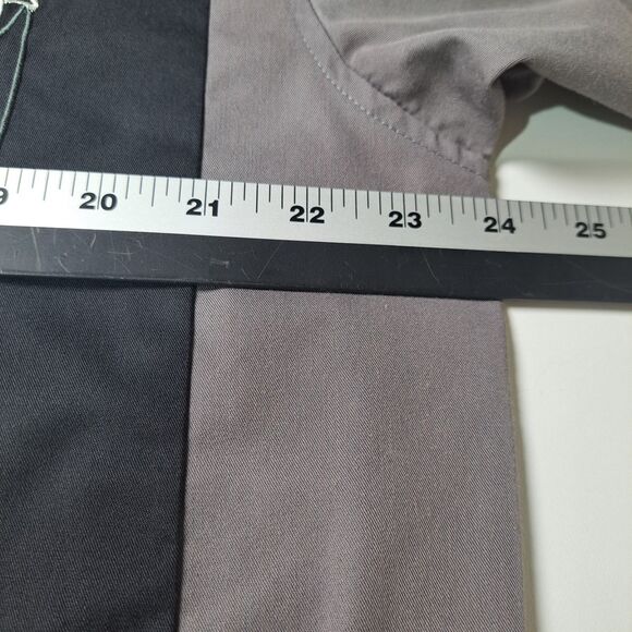 Hard Chrome Mens Snap Down Mechanics Shirt Size L Gray Black Embroidered Skulls - Picture 10 of 12